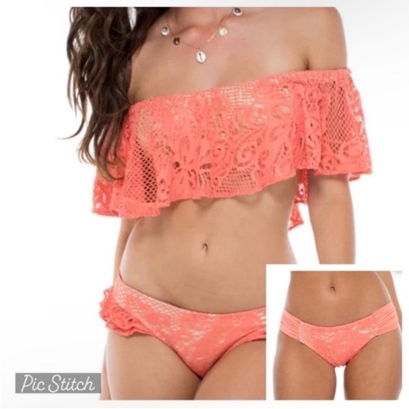 Luli Fama Gauguanco Off The Shoulder Rosario Top and Scrunch Full Bottom - Picture 11 of 11